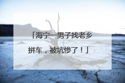 海宁一男子找老乡拼车，被坑惨了！