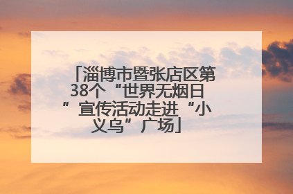 淄博市暨张店区第38个“世界无烟日”宣传活动走进“小义乌”广场