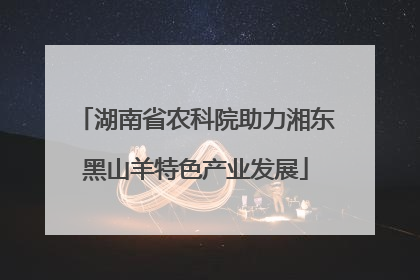 湖南省农科院助力湘东黑山羊特色产业发展