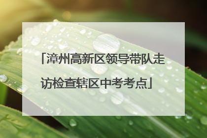 漳州高新区领导带队走访检查辖区中考考点