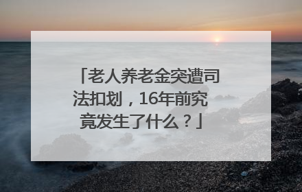 老人养老金突遭司法扣划，16年前究竟发生了什么？