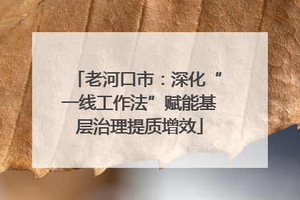 老河口市：深化“一线工作法”赋能基层治理提质增效