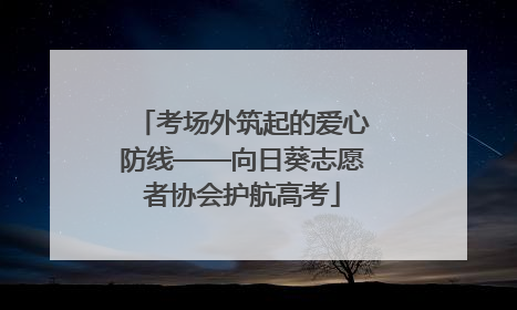 考场外筑起的爱心防线——向日葵志愿者协会护航高考