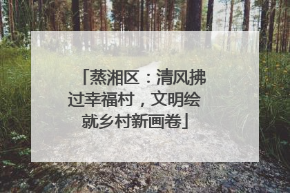 蒸湘区：清风拂过幸福村，文明绘就乡村新画卷