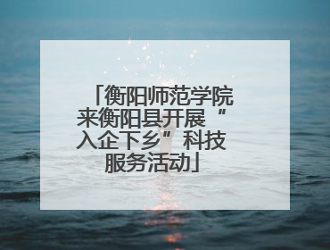 衡阳师范学院来衡阳县开展“入企下乡”科技服务活动