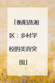 衡阳蒸湘区：乡村学校的美育突围