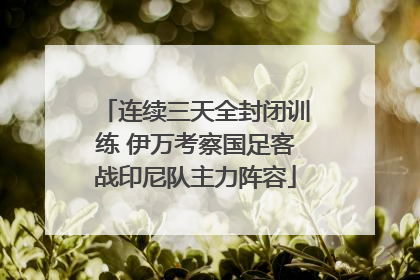 连续三天全封闭训练 伊万考察国足客战印尼队主力阵容