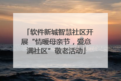软件新城智慧社区开展“情暖母亲节，爱意满社区”敬老活动