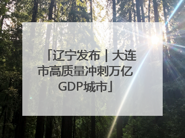 辽宁发布｜大连市高质量冲刺万亿GDP城市