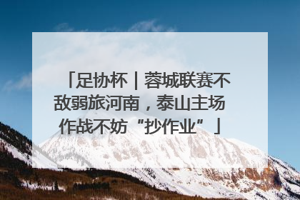 足协杯｜蓉城联赛不敌弱旅河南，泰山主场作战不妨“抄作业”