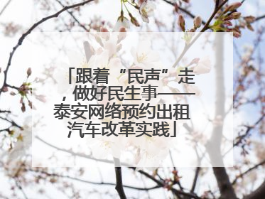 跟着“民声”走，做好民生事——泰安网络预约出租汽车改革实践
