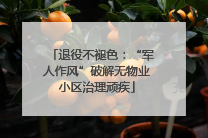 退役不褪色：“军人作风”破解无物业小区治理顽疾