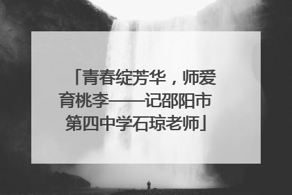青春绽芳华，师爱育桃李——记邵阳市第四中学石琼老师