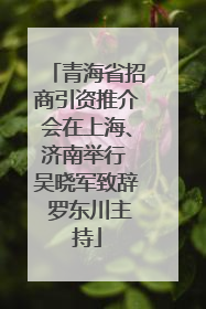 青海省招商引资推介会在上海、济南举行 吴晓军致辞 罗东川主持