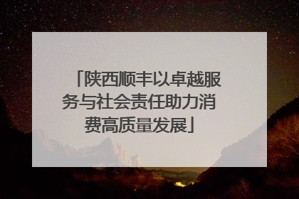 陕西顺丰以卓越服务与社会责任助力消费高质量发展