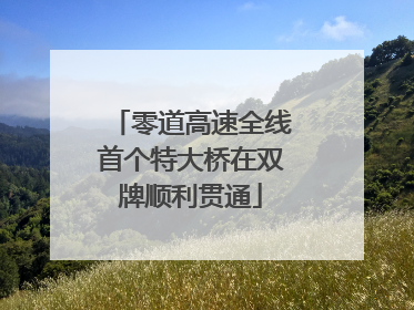 零道高速全线首个特大桥在双牌顺利贯通