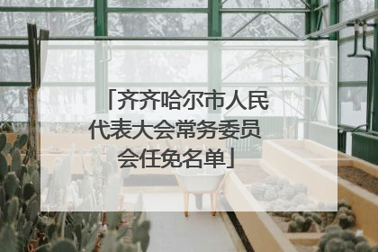 齐齐哈尔市人民代表大会常务委员会任免名单