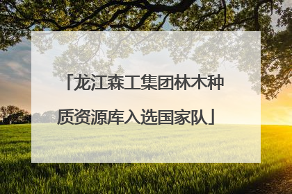 龙江森工集团林木种质资源库入选国家队