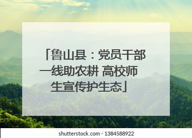 鲁山县：党员干部一线助农耕 高校师生宣传护生态