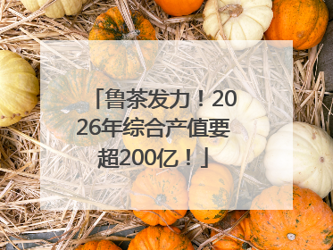 鲁茶发力！2026年综合产值要超200亿！