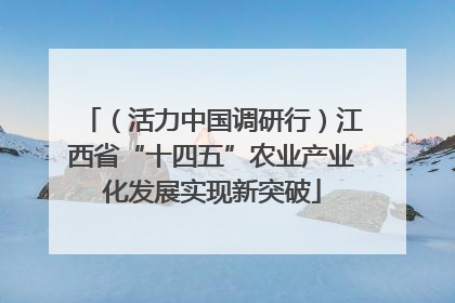 （活力中国调研行）江西省“十四五”农业产业化发展实现新突破