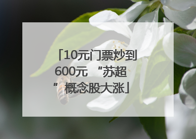 10元门票炒到600元 “苏超”概念股大涨