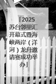 2025苏台邻里汇开幕式暨海峡两岸（洋河）龙舟邀请赛成功举办