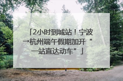 2小时到城站！宁波→杭州端午假期加开“一站直达动车”