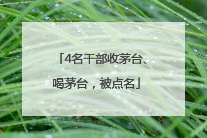 4名干部收茅台、喝茅台，被点名