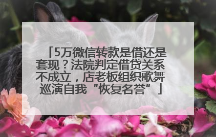 5万微信转款是借还是套现？法院判定借贷关系不成立，店老板组织歌舞巡演自我“恢复名誉”