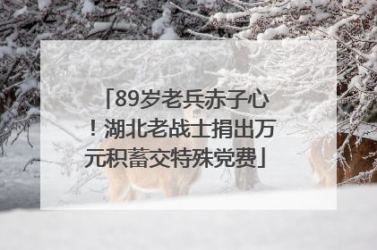 89岁老兵赤子心！湖北老战士捐出万元积蓄交特殊党费