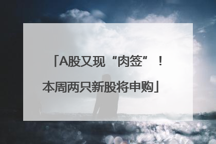 A股又现“肉签”！本周两只新股将申购