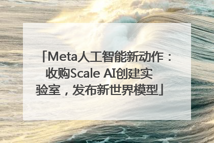 Meta人工智能新动作：收购Scale AI创建实验室，发布新世界模型